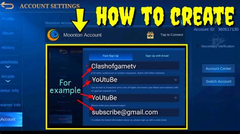 moonton account creation